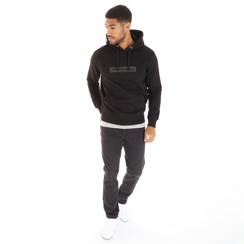 French Connection Herensweatshirt met bloklogo Zwart