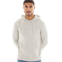 French Connection Mens Tonal Hoodie Stone Grey