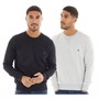 French Connection Herren Sweatshirts 2er Pack Mehrfarbig 3 - Marine/Hellgrau Melange