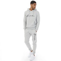 French Connection Mens Mega Scribble Tracksuit Light Grey Mel/Black