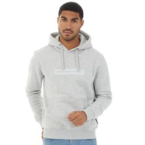 French Connection Mens Block Logo Hoodie Light Grey Mel