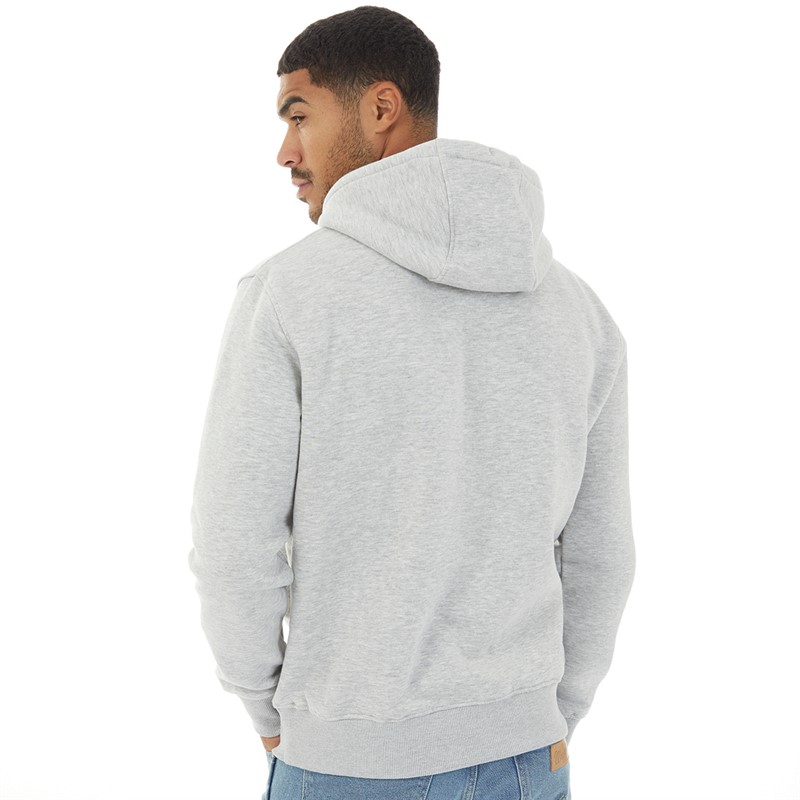French Connection Hoodie met Bloklogo Lichtgrijs Mel Heren