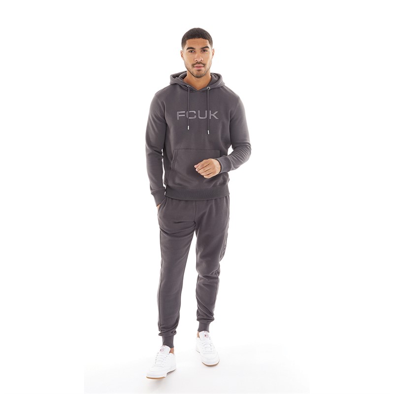 French Connection Mens Tonal Joggers Solid Dark Grey