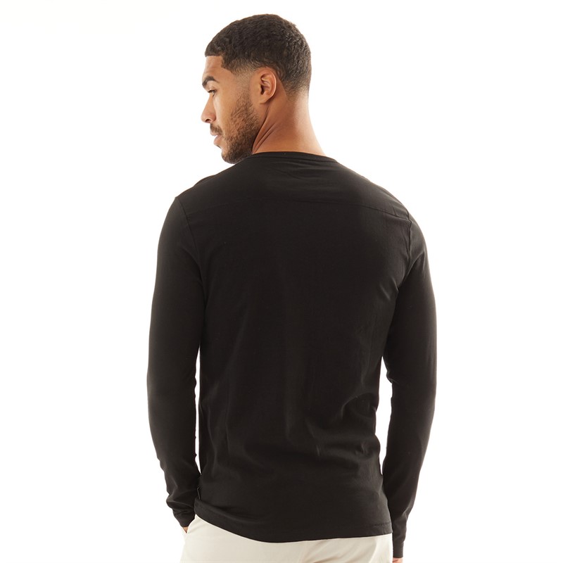 French Connection Mens Gradient Long Sleeve T-Shirt Black