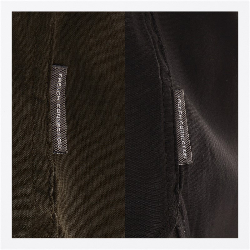 French Connection Mens Two Pack Long Sleeve Oxford Shirts Solid Khaki/Solid Black
