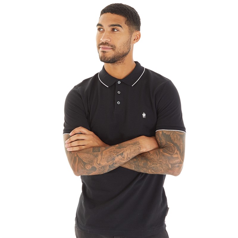 French Connection Mens Pique Polo Marine/White