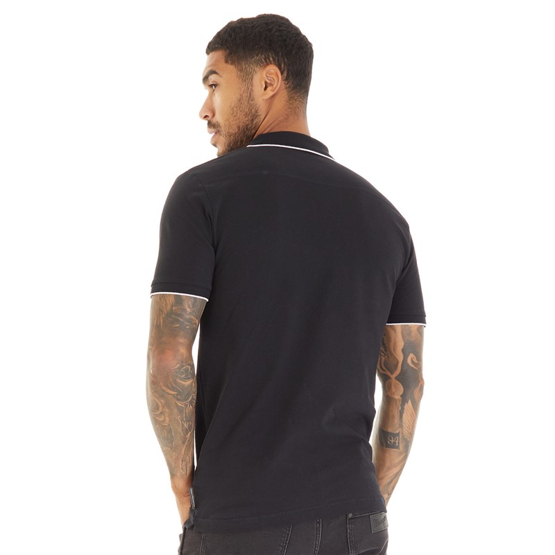French Connection Mens Pique Polo Marine/White