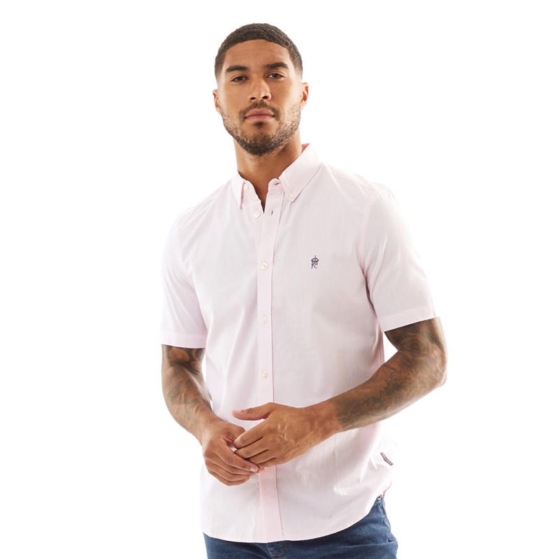 French Connection Mens Oxford Shirt Soft Pink/Marine