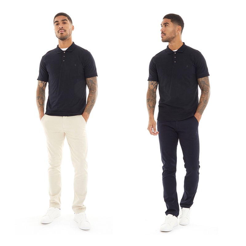 French Connection Mens Two Pack Chinos Marine/Stone