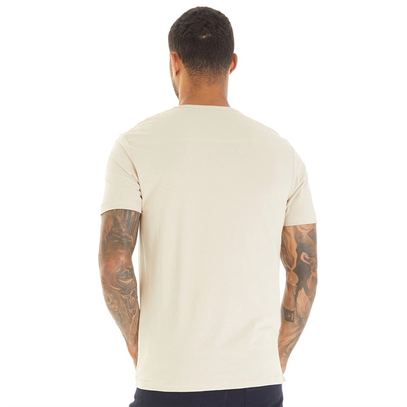 French Connection Mens FCUK Stack T-Shirt Stone