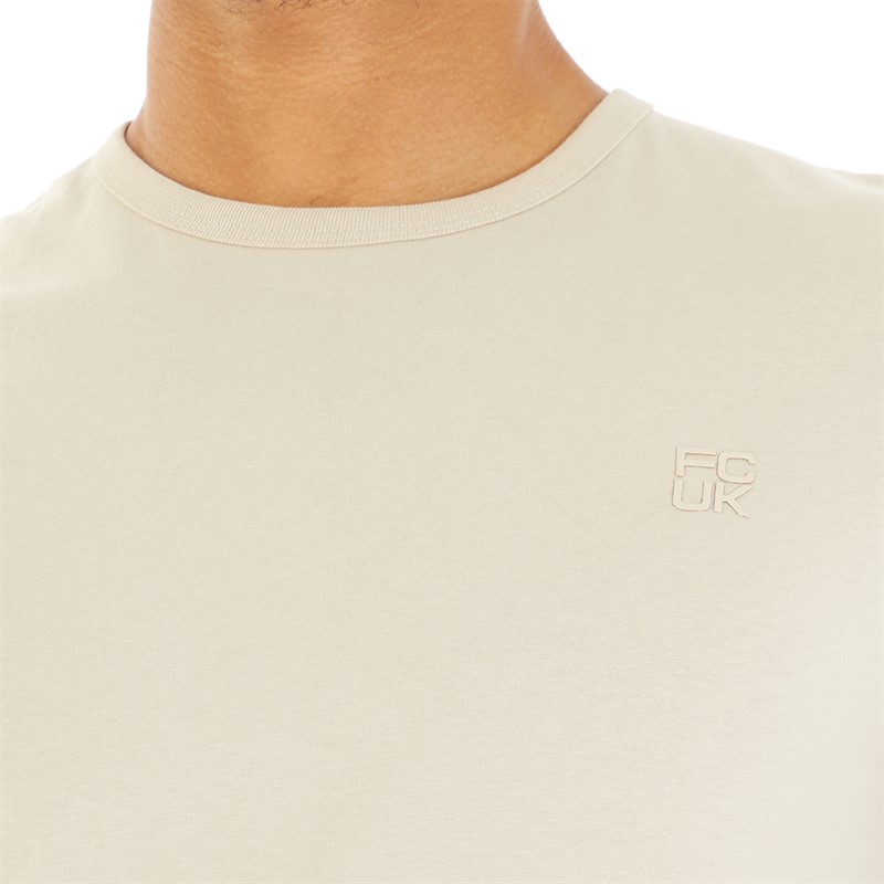 French Connection Mens FCUK Stack T-Shirt Stone