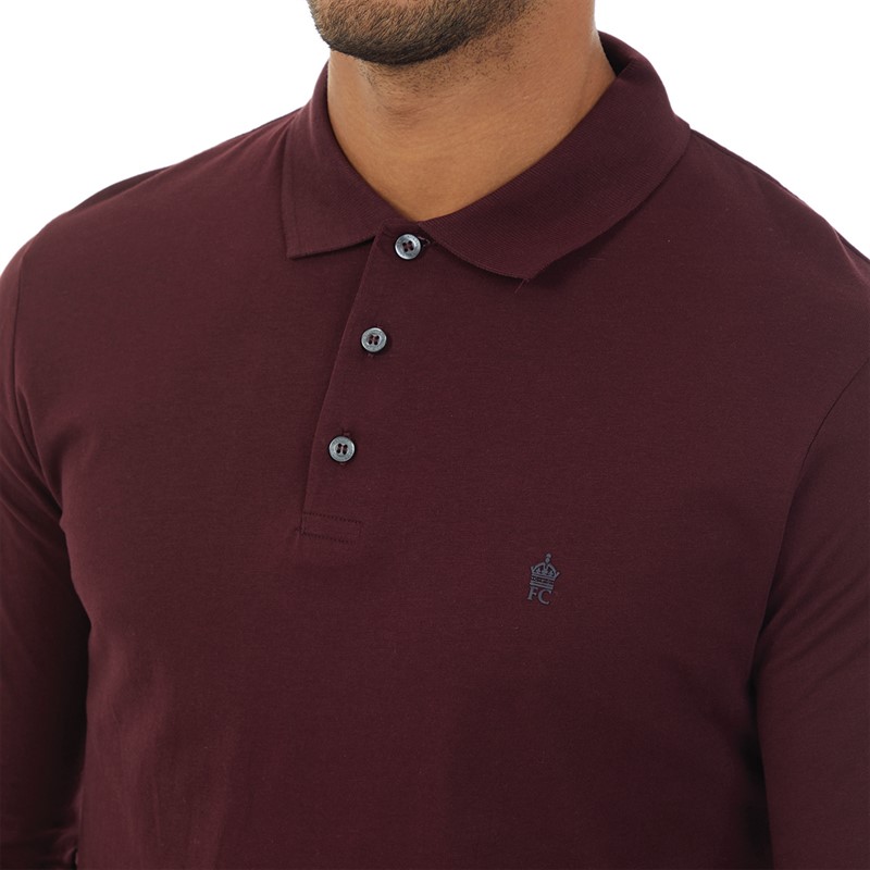 French Connection Mens Long Sleeve Polo Chateaux/Marine
