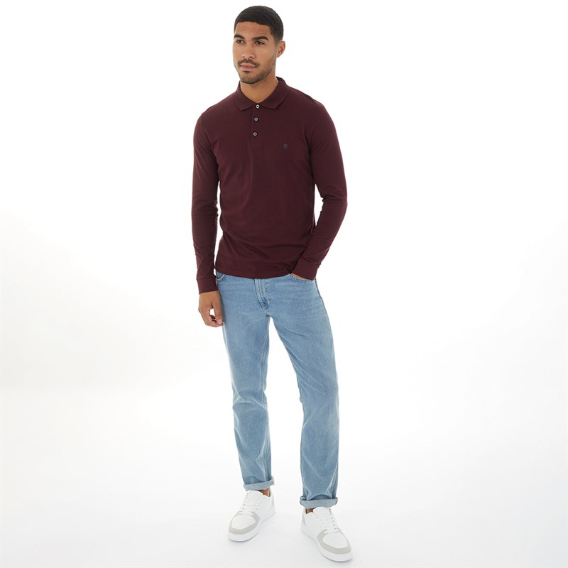French Connection Mens Long Sleeve Polo Chateaux/Marine