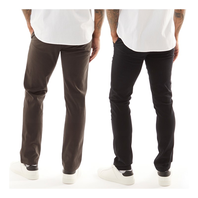 French Connection Mens Two Pack Chinos Charcoal/Black