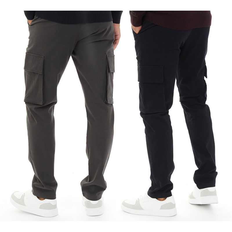French Connection Mens Two Pack Cargo Trousers Black/Charcoal