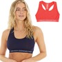 French Connection Womens Two Pack Crop Tops Navy/Hibiscus