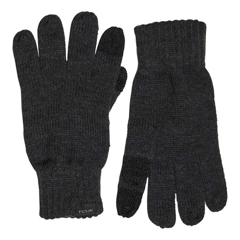 French Connection Mens Two Pack Touchscreen Gloves Charcoal/Marine