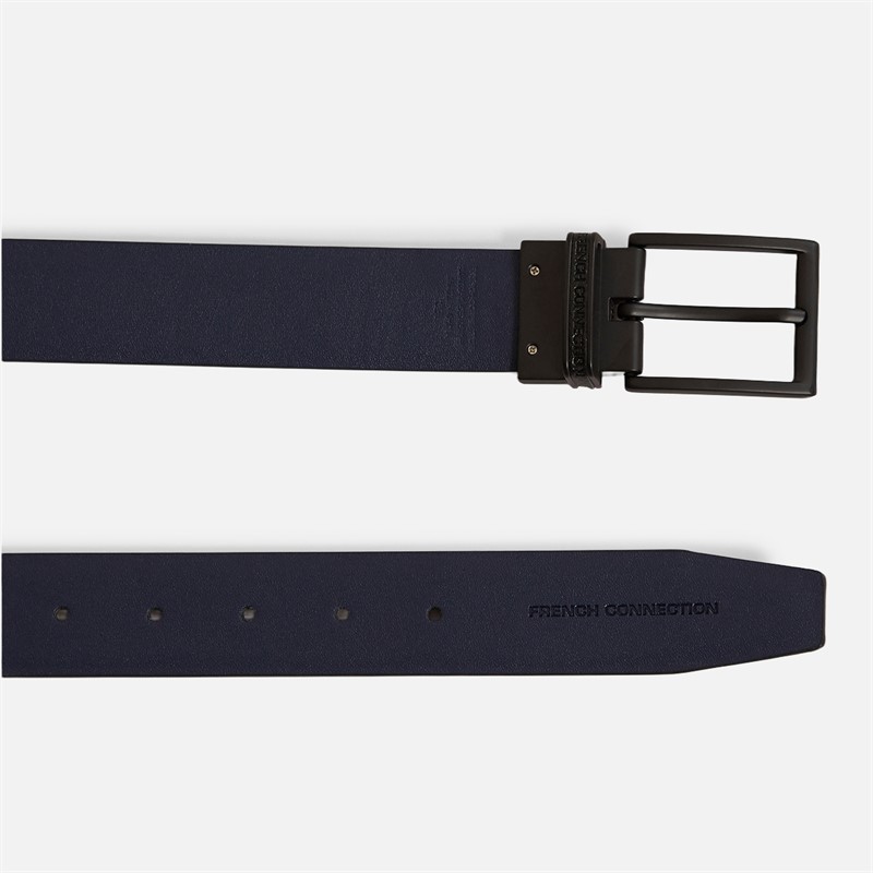 French Connection Ceinture réversible Homme Noir/Marine