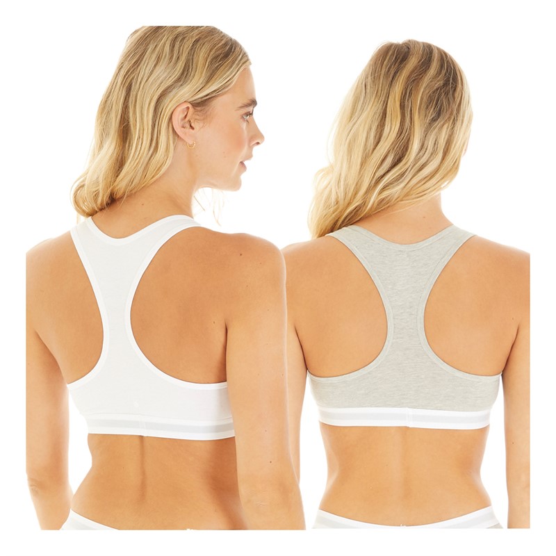 French Connection Womens Two Pack Crop Tops White/Grey Multi 2