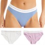 French Connection Womens Three Pack Briefs Paradise Blue/White/Lilac Chill