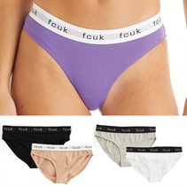 French Connection Womens Five Pack Briefs Black/Grey/White/Camel/Passion Flower Multi 4