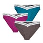 French Connection Womens Three Pack Vee Briefs Flint Grey/Aurora Purple/Mosaic Blue