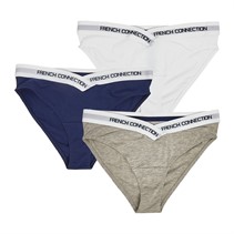 French Connection Womens Three Pack Vee Briefs Midnight/White/Grey