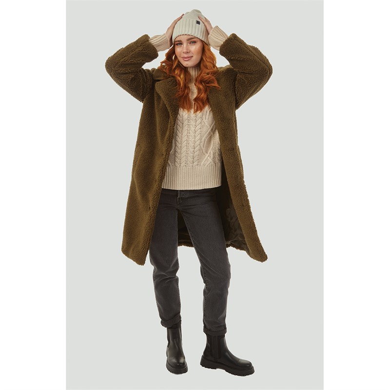 Tan borg teddy zip pocket coat new arrivals