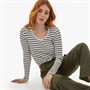 French Connection Womens Scoop Neck Long Sleeve Top Midnight/Winter White