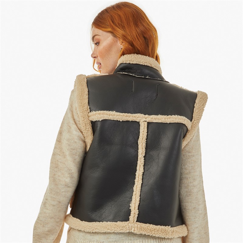 French Connection Womens Gilet Black/Ecru