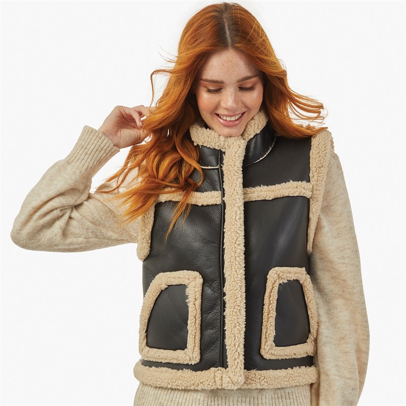 French Connection Womens Gilet Black/Ecru