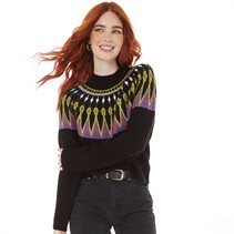 French Connection Womens Fairisle Jumper Black
