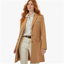 French Connection Womens Long Coat Camel