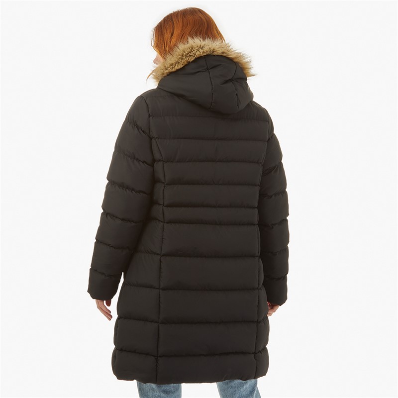 French Connection Womens Faux Fur Half Chevron Jacket Black
