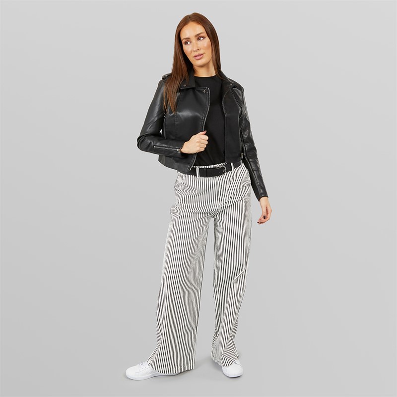 French Connection Womens PU Biker Jacket Black