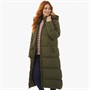 French Connection Womens Row Long Puffer Coat Dark Khaki