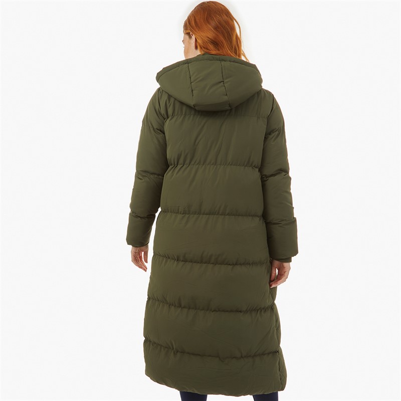 Buy French Connection Womens Row Long Puffer Coat Dark Khaki