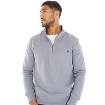 French Connection Mens FC 1/2 Zip Sweatshirt Light Blue