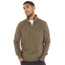French Connection Mens FC 1/2 Zip Sweatshirt Khaki