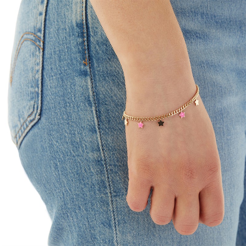 French Connection Womens Star Charm Bracelet Gold