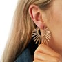 French Connection Womens Starburst Click Hoop Earrings Gold