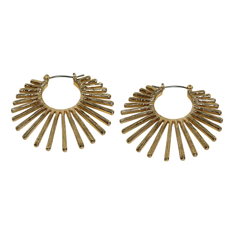 French Connection Womens Starburst Click Hoop Earrings Gold