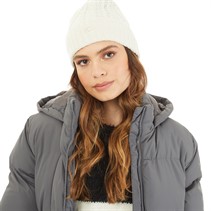 French Connection Womens Cable Beanie Winter White