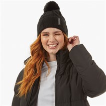 French Connection Womens Cable Pom Beanie Black