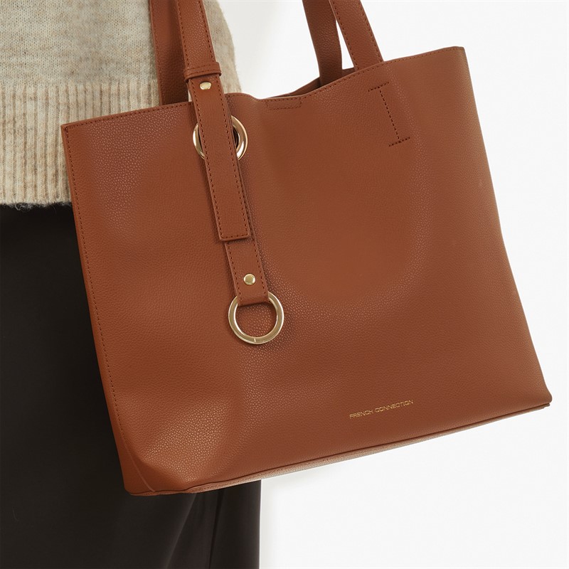 French Connection Womens Tote Bag Tan