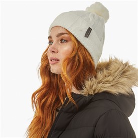 Buy French Connection Womens Cable Pom Beanie Winter White
