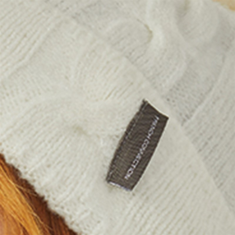 French Connection Womens Cable Pom Beanie Winter White