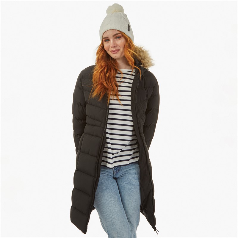 French Connection Womens Cable Pom Beanie Winter White