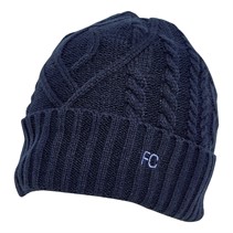French Connection Womens Cable Beanie Midnight/Paradise Blue