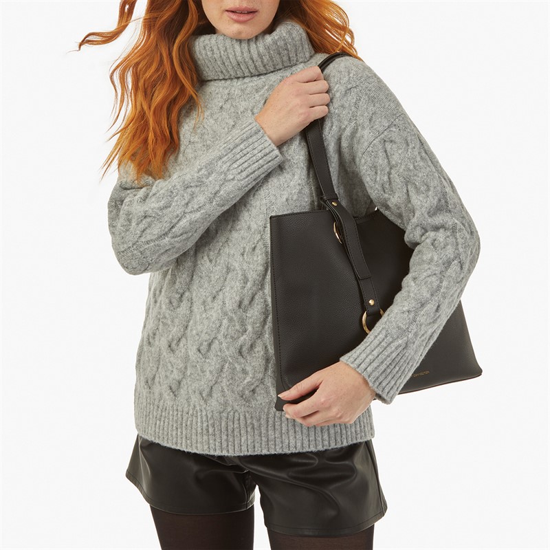 French Connection Womens Tote Bag Black